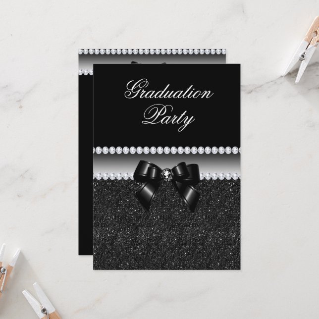 Convite Festa de formatura Negra (Frente/Verso In Situ)