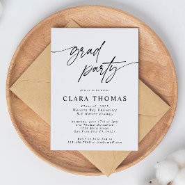 Convite Festa de formatura Negra e Branca Moderna Elegante