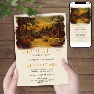Convite Festa de Formatura Night Garden Floral Boho