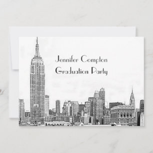Convite Festa de Formatura NYC Skyline 01 Gravado Wht
