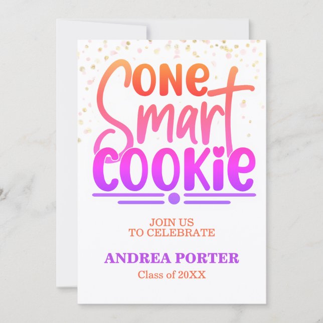 Convite Festa de Formatura One Smart Cookie (Frente)