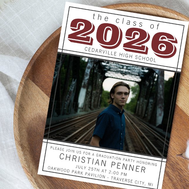 Convite Festa de formatura Open House 2025 Foto Maroon (Criador carregado)