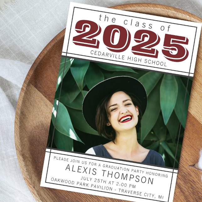 Convite Festa de formatura Open House 2025 Foto Maroon (Criador carregado)