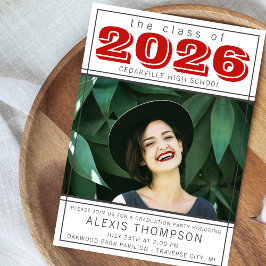 Convite Festa de formatura Open House 2025 Foto Vermelha