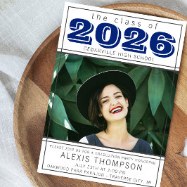 Convite Festa de formatura Open House 2025 Photo Blue