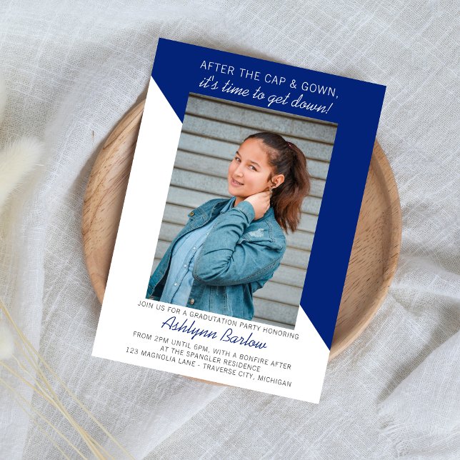 Convite Festa de formatura Open House 2025 Photo Blue (Criador carregado)