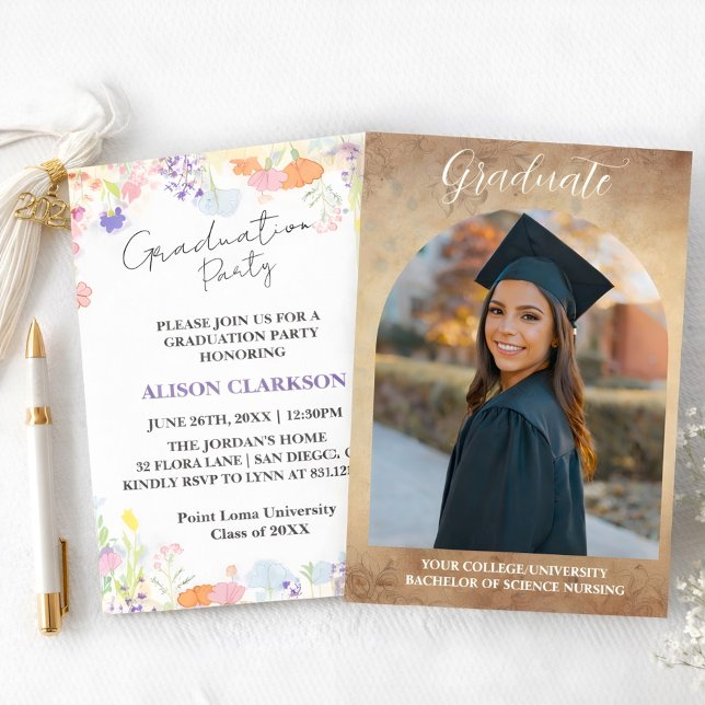 Convite Festa de Formatura Personalizada com Elegantes Flo (Criador carregado)
