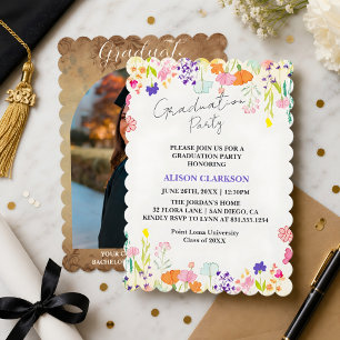 Convite Festa de Formatura Personalizada de Elegantes Flor