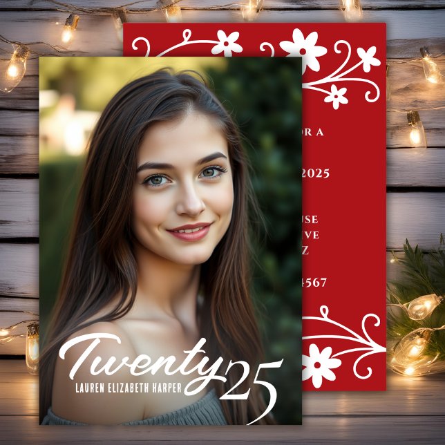 Convite Festa de formatura Personalizada de Foto do Ano de (Graduation Year Custom Photo Graduation Party Invitation)