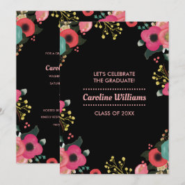 Convite Festa de formatura Personalizada de Pintura Floral