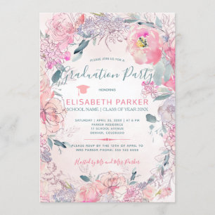 Convite Festa de formatura PHOTO de rosa d'água