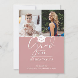 Convite Festa de Formatura Pink Then And Now 2 Fotos