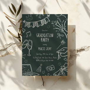 Convite Festa de Formatura Playful Doodle