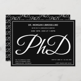 Convite Festa de formatura Preta de Grau PhD