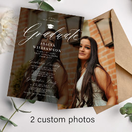 Convite Festa de formatura preta do script de sobreposição