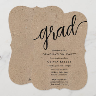 Convite Festa de formatura preto e branco minimalista do