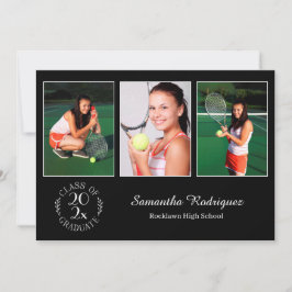 Convite Festa de formatura Preto Emblem de Foto Personaliz