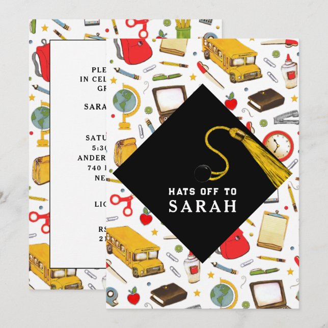 Convite Festa de formatura Principal da Educação de Profes (Frente/Verso)