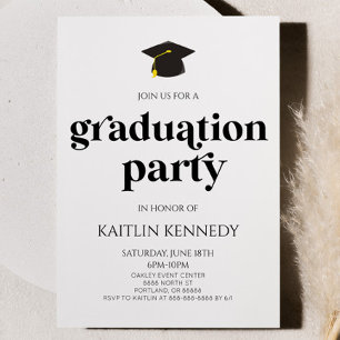 Convite Festa de formatura Retroativa Moderna Minimalista