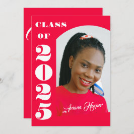 Convite Festa de formatura rosa com script branco de tendê