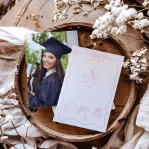 Festa de formatura Rosa Ilustrada Desenhada à Mão 