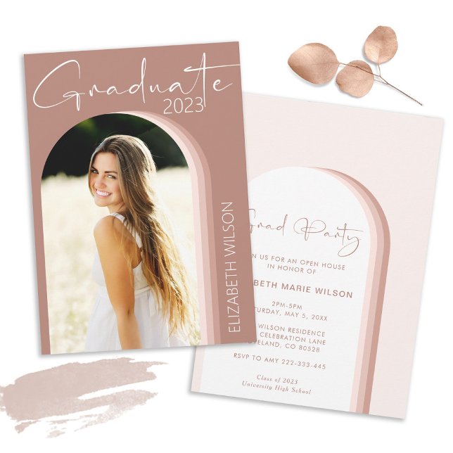 Convite Festa de formatura Rosa Moderna (Criador carregado)