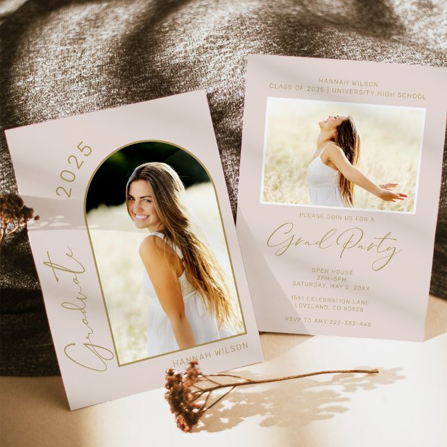 Convite Festa de formatura Rosa Rosa Blush de Fotografia S (Criador carregado)