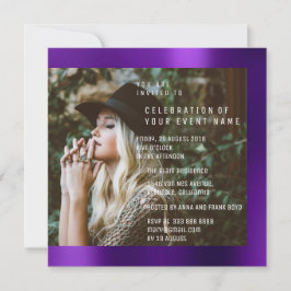 Convite Festa de formatura Roxo Roxo Metálico