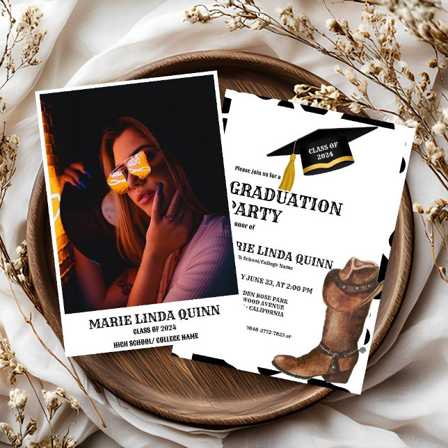 Convite Festa de formatura Russo de Cowboy Ocidental (Criador carregado)