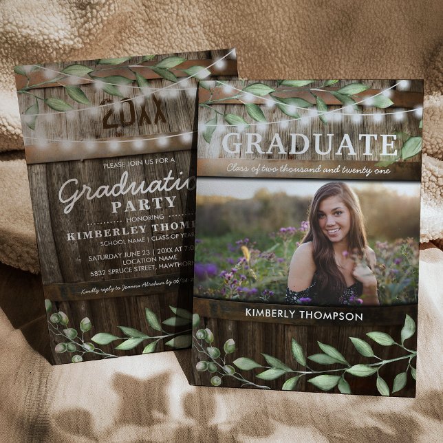 Convite Festa de formatura Rustic Greenery 2023 (Criador carregado)