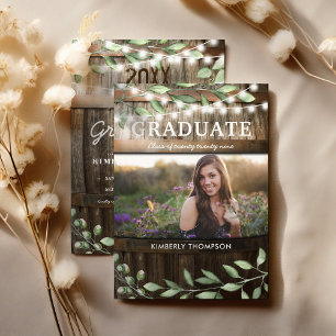 Convite Festa de Formatura Rustic Greenery Foto 2026