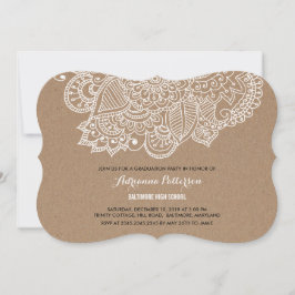 Convite Festa de formatura | Rustic Paisley Pattern