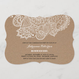 Convite Festa de formatura | Rustic Paisley Pattern