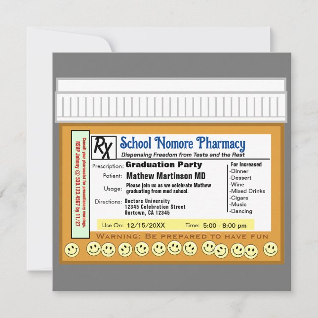 Convite Festa de formatura RX para diversão (Frente)