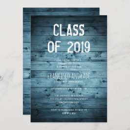 Convite Festa de formatura Segundo grau 2019 Rustic Blue