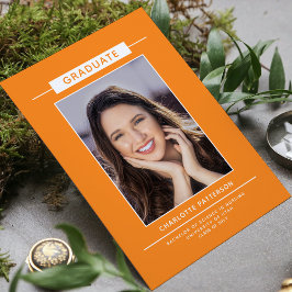 Convite Festa de formatura Simples - Cor de laranja de Fot