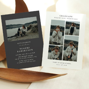 Convite Festa de formatura Simples de Colagem de Fotografi