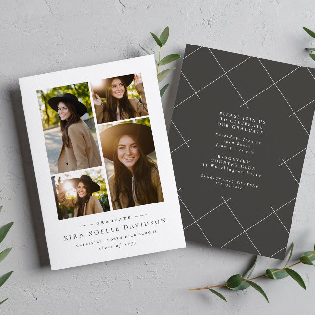 Convite Festa de formatura simples de colagem de fotos (Criador carregado)