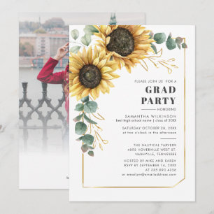 Convite Festa de formatura Sunflower Floral 2025