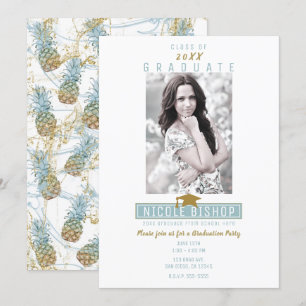Convite Festa de Formatura Tropical Splash de Abacaxi