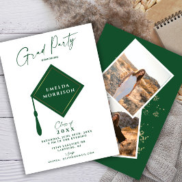 Convite Festa de formatura Verde de Foto Simples Moderna 2