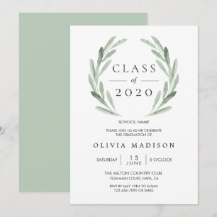 Convite Festa de formatura Verde de Frota de Oliva