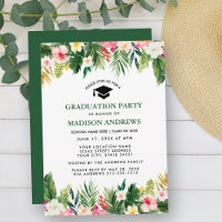 Festa de formatura Verde Floral Tropical