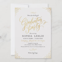 Festa de formatura vintage com caligrafia em doura