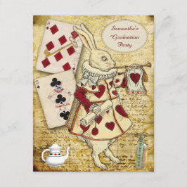 Convite Festa de formatura Vintage Wonderland Rabbit