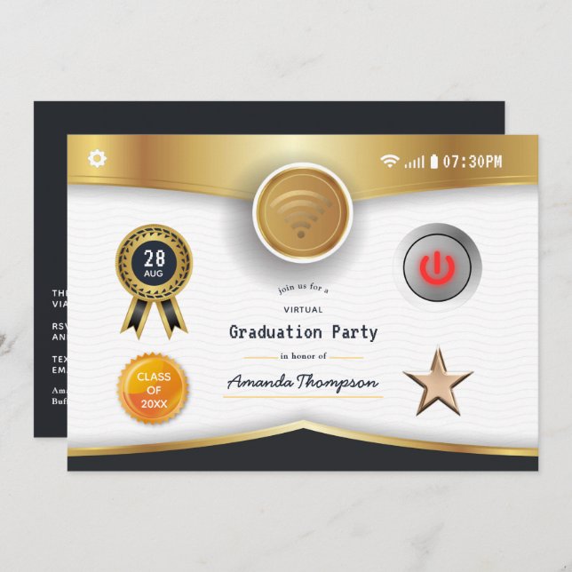 Convite Festa de formatura virtual (Frente/Verso)
