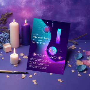 Convite Festa de formatura virtual de brilho geométrico