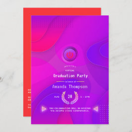 Convite Festa de formatura Virtual Geométrica