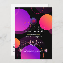 Convite Festa de formatura virtual geométrica brilhante