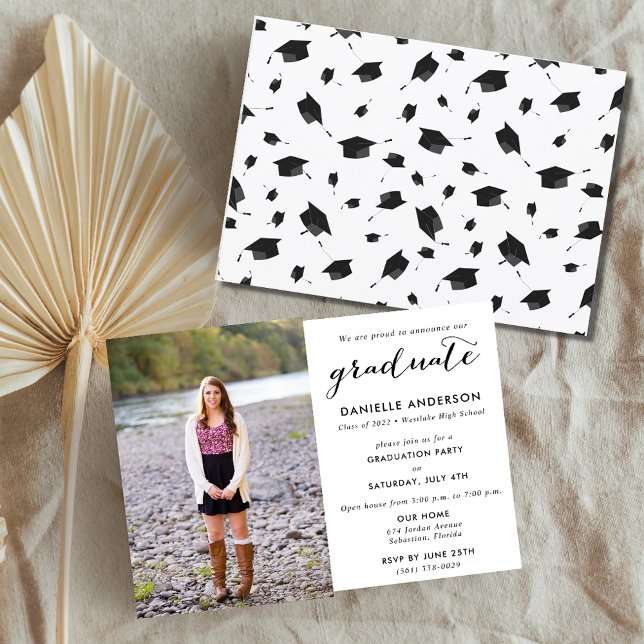 Convite Festa de Foto de Graduação de segundo grau (Criador carregado)